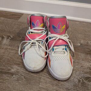 Adidas Roundhouse Pink Trefoil High Top Sneakers